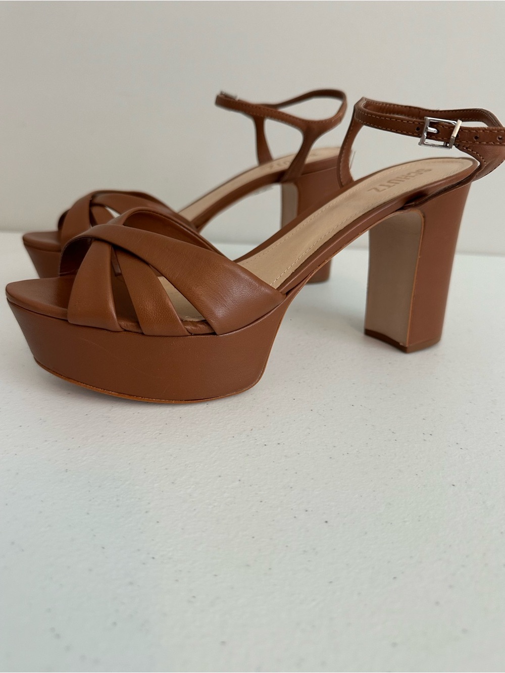 NWOT Women’s Schutz 11 Keefa Dark Tan Platform Sandals